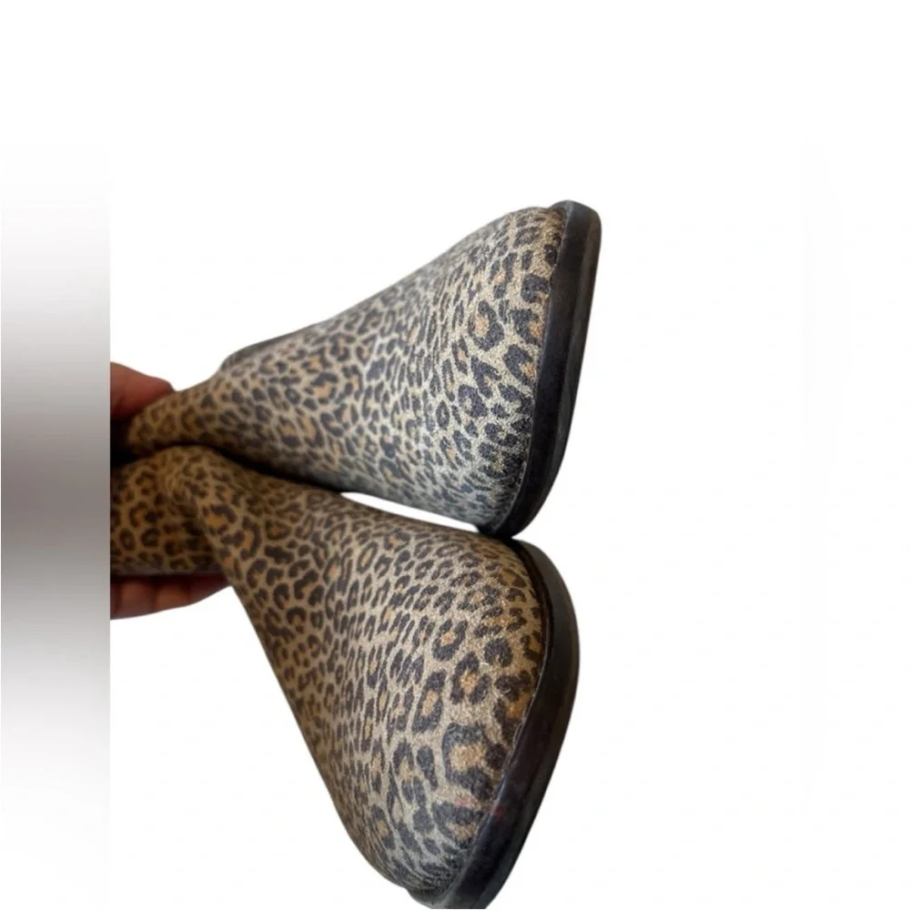 Lucky Brand Felisie Animal Print Cheetah Fringe Suede Bootie 7.5 / 38 Boho